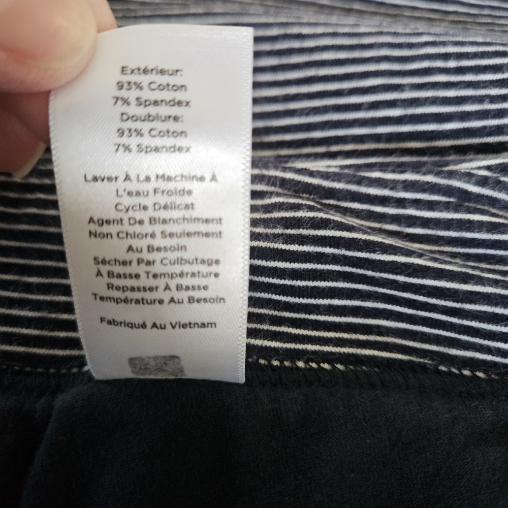 Talbots hello Saturday Navy  White Striped Pull On Skort Large Cotton - Picture 8 of 8